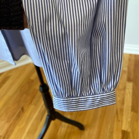 Halogen blue and white stripe embroidered top in a size medium office business - Picture 14 of 16